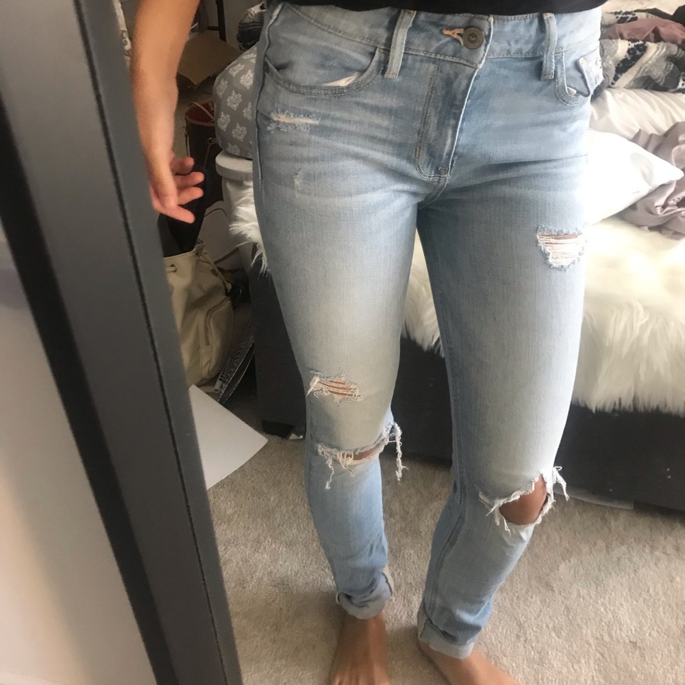 Hollister Mid Rise Hollister Ripped Jeans
